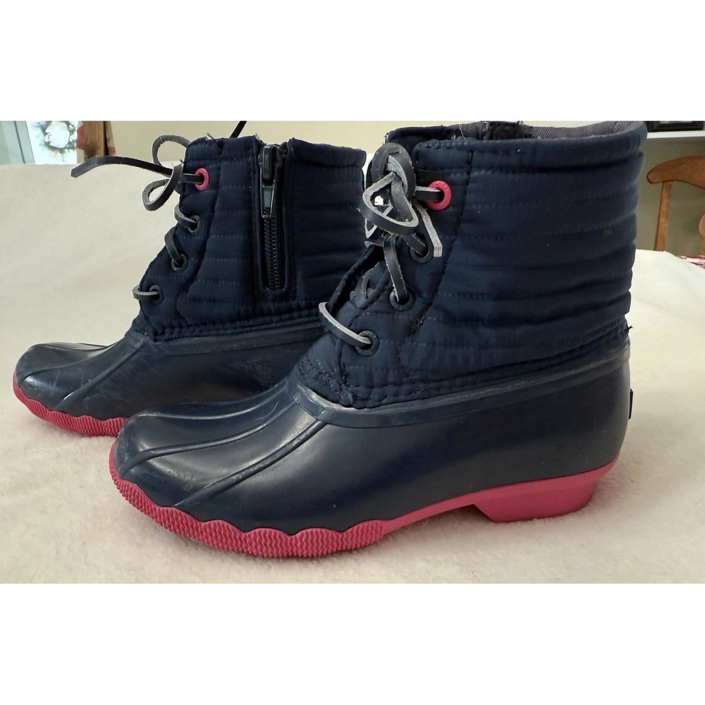 Sperry Rain Boots Waterproof Girls 13M Port Navy Round Toe Outdoor Fall Raingear